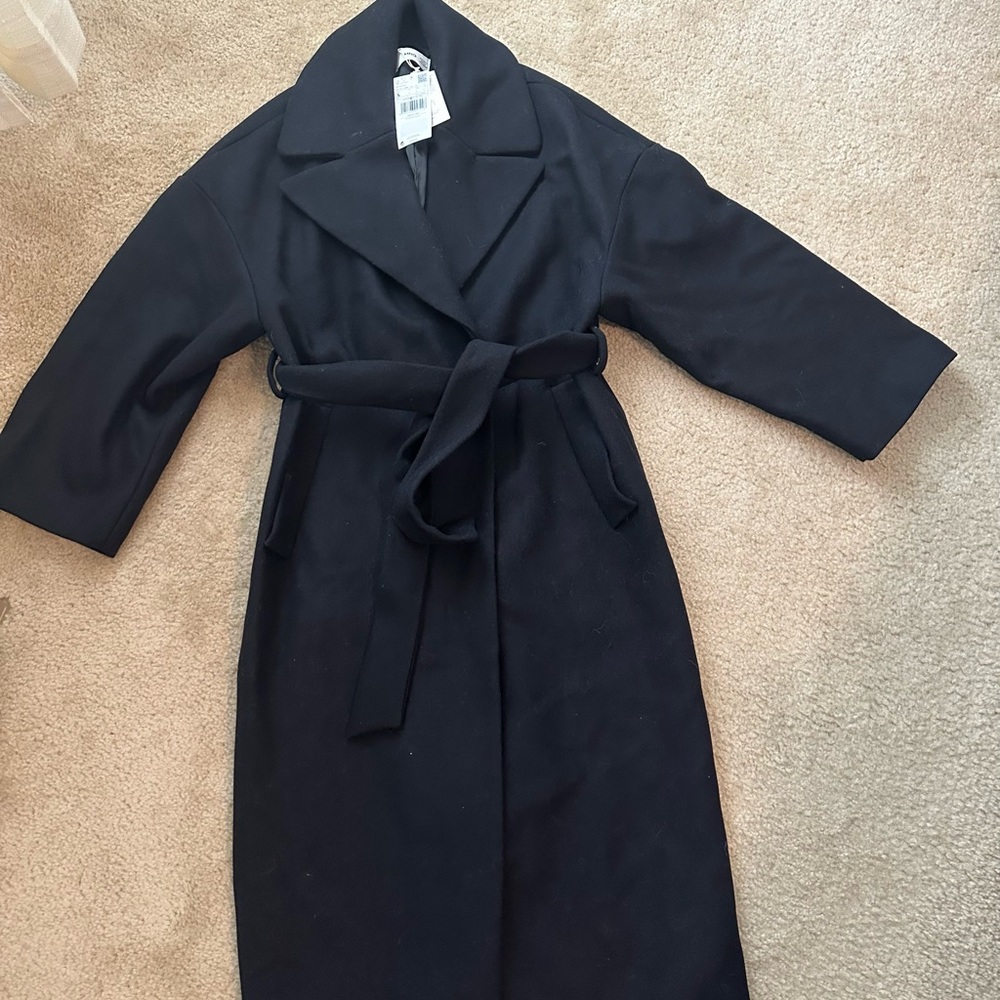 Mango Wide lapel wool-blend coat